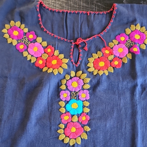 Embroidered Navy Blouse - Picture 4 of 5
